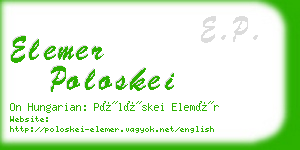 elemer poloskei business card